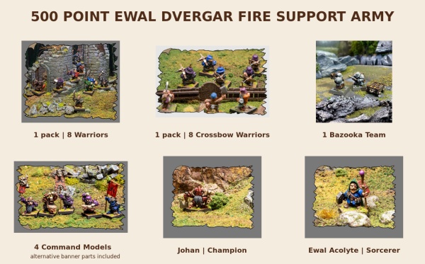 500 Point Ewal Dvergar Fire Support Army