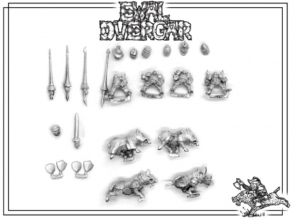 Ewal Dvergar - Evil Dwarfs Boar Heavy Knights